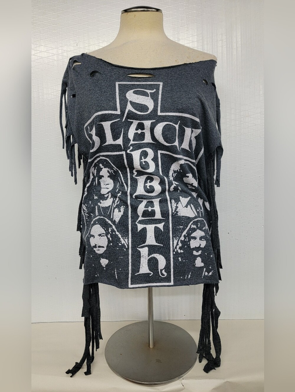Black Sabbath Fringe Band Tee Upcycled Retro Vintage Band Merc
